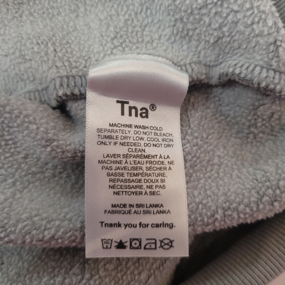 Aritzia Tna Cozy Fleece Oversized Crew Grey Sweatshirt - Picture 8 of 9